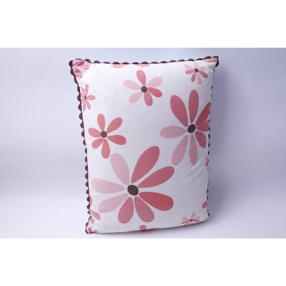 Pottery Barn Kids Decorative Pillow, Blue Dotted, Pink Owl, Flowers, - Picture 2 of 4